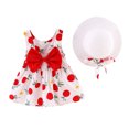 thumbnail image 2 of FRSASU Kids Clothes ,Toddler Baby Girls Sleeveless Oranges Print Princess Dress Hat Outfits Red 1-2 Years, 2 of 8