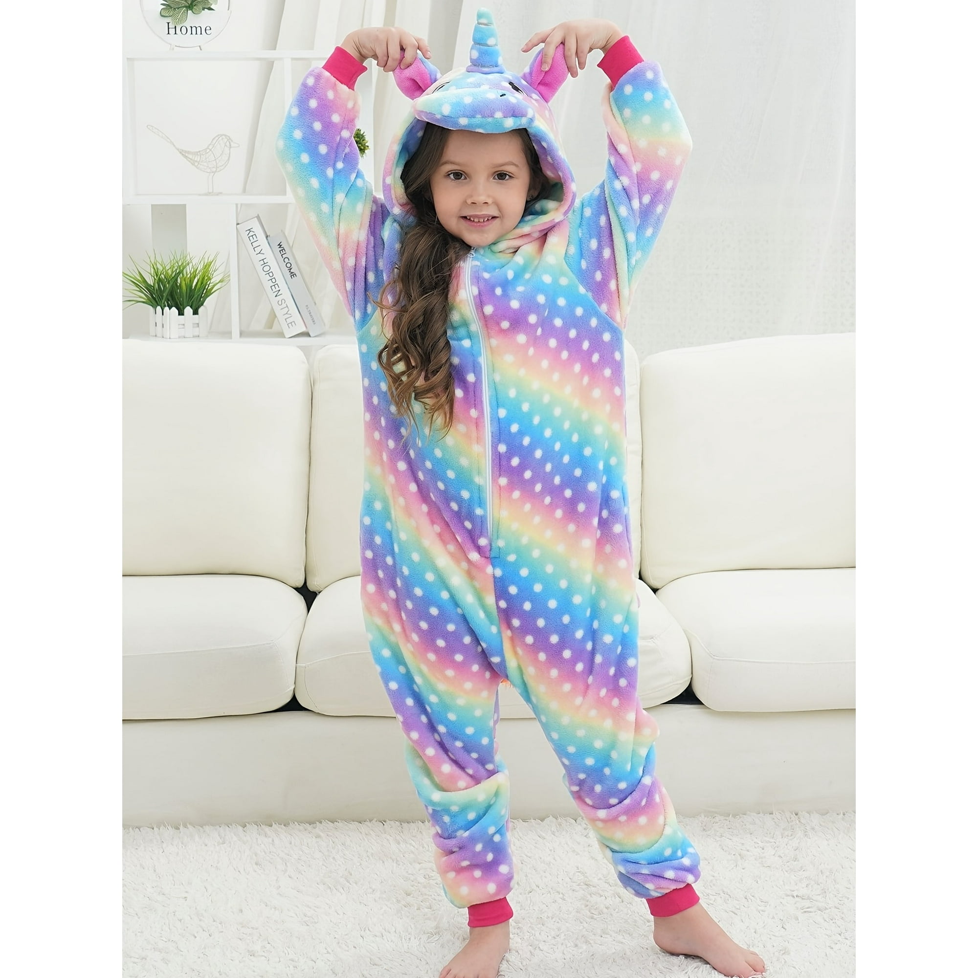 Girls hooded pajamas hotsell