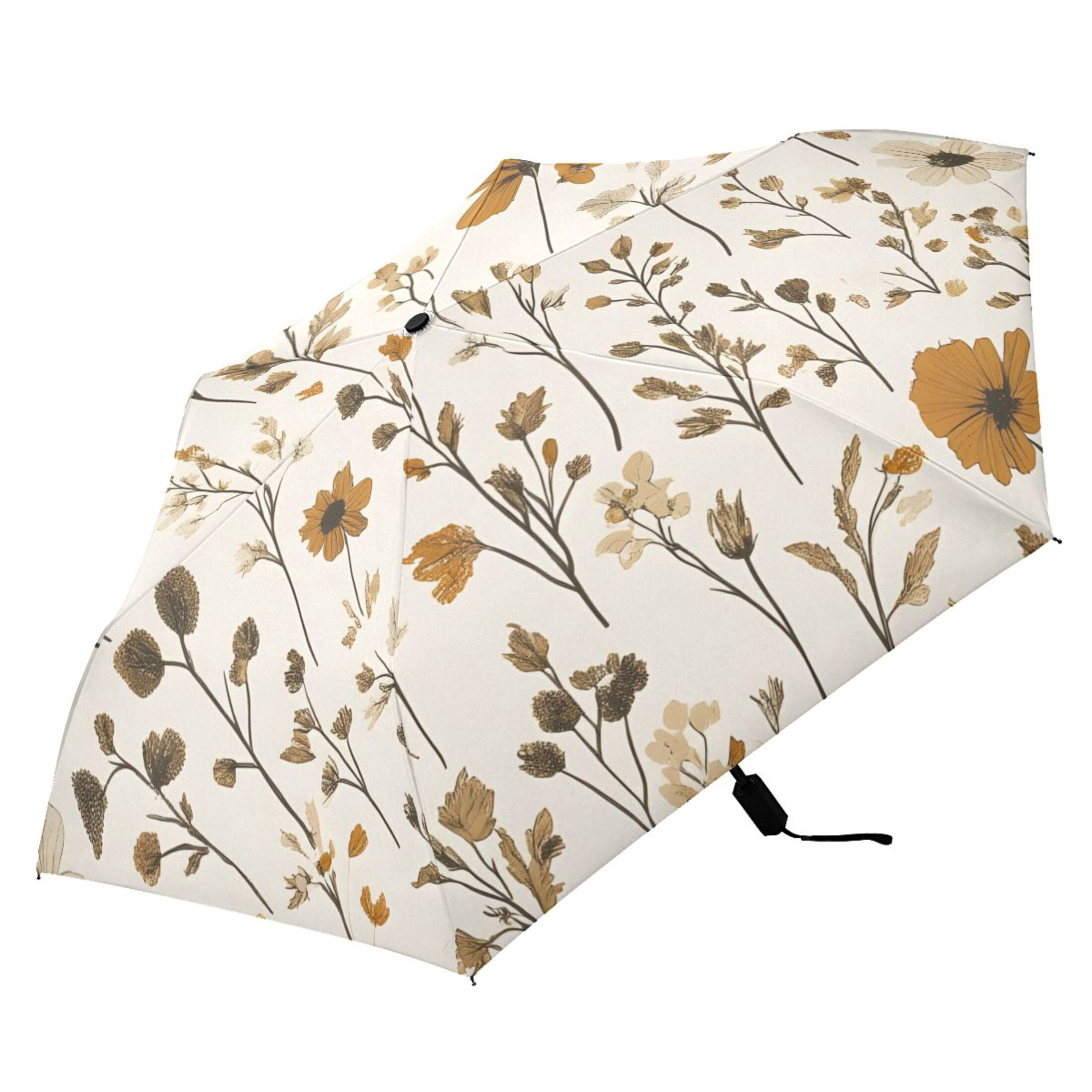 ALAZA Flower-a1 UPF 50+ Compact Folding Umbrella for Rain Travel Umbrella Packable