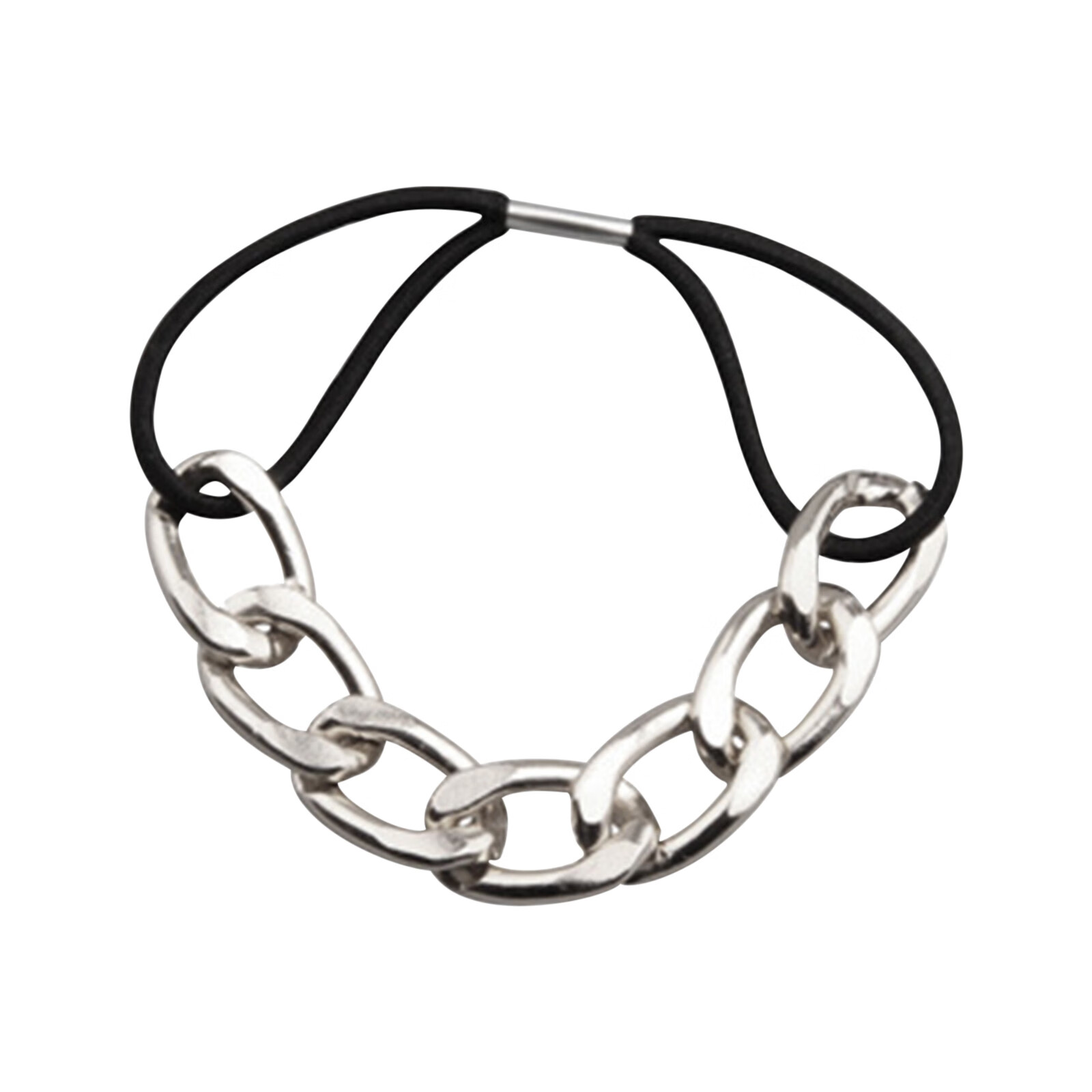 Hair Rope Bracelet Hair Ties With Elastic Silvery And Black, It Looks