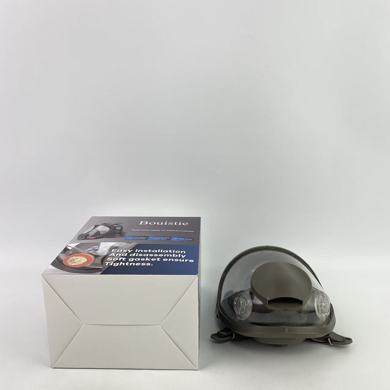 Bouistie Respiratory masks for medical purposes,Full Face Organic Vapor Respirator - Protective Eye & Nose Shield with Anti-Fog Heavy Duty Lens & Adjustable - Chemical, & Particulate Respirator