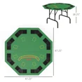 thumbnail image 2 of 8-Player Octagonal Poker Table - 47.25" Folding Card Game Table with Chip Trays & Cup Holders, Durable MDF & Steel, Black/Green for Home Casino Nights, 2 of 7