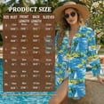 thumbnail image 7 of Xoenoiee Tropical Hibiscus Palm Tree Boat Print Women's Swimsuit Coverup Long Sleeve Bathing Suit Cover Ups Button Down Beach Dress Shirt for Swimwear Beachwear, XL, 7 of 7