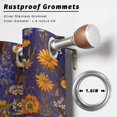 thumbnail image 2 of Outdoor Curtains for Patio Waterproof, Orange Purple Spring Floral Outdoor Privacy Panels Grommet, Vintage Botanical Summer Flower Blackout Outside Curtains for Porch/Cabana 54"x95", 2 Panels, 2 of 8