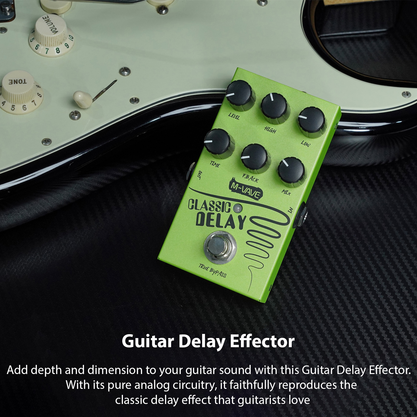 Effects Pedal,2-band Eq Pedal 2-band Delay Pedal 9v Pedal Pedal Eq And 6.35mm Input/output With 9v 6.35mm With 9v And With Vave