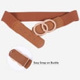 thumbnail image 5 of Women Stretchy Wide Waist Belts, Ladies Elastic Belt for Dresses Double Ring Buckle, 5 of 7