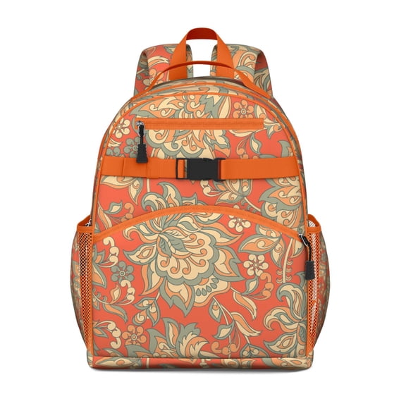 Vintage Floral Ergonomic Backpack Adjustable with Chest Strap