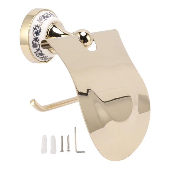 YAHHU Gold‑Blue Porcelain Retro Toilet Paper Holder – Elegant Stainless Steel Tissue Roll Rack for Bathroom, Kitchen & Living Room