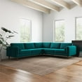 thumbnail image 6 of Hudson Turquoise Velvet Modern Living Room Corner Symmetrical Sofa, 6 of 9