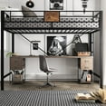 thumbnail image 3 of Amolife Twin Size Metal Loft Bed with Removable Ladder & Full-Length Guardrail, Black, 3 of 6