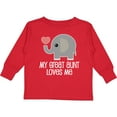 thumbnail image 3 of Inktastic Great Aunt Loves Me Elephant Boys or Girls Long Sleeve Toddler T-Shirt, 3 of 5