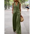 thumbnail image 2 of ZANZEA-Conjunto de 2 piezas para mujer, chaleco elegante sin mangas con cuello en V, camisetas sin mangas, pantalones de moda, trajes de gran tamaño, 2 of 5