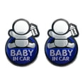thumbnail image 1 of 2X Baby in Car Sticker Baby on Board Car Aluminum Sticker for Octavia Fabia A, 1 of 8