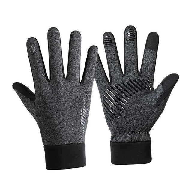 Guantes de invierno con función de pantalla táctil, antideslizantes, para escalada en montaña nevada. Gris XL