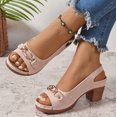 thumbnail image 2 of TrendOFT Womens Sandals Comfortable Casual Slip Open Toe Wedge Heel Shoes For Daily Wear Beach Walking Summer Spring Fall Fashion Sandales Plateforme Pour Femmes Pink 36, 2 of 9