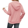 thumbnail image 5 of Cute Sweatshirts for Women Women's Solid Sweatshirt Women's Casual Knit Jacquard Long Sleeve Loose Fit Hoodie Sweatshirt Comfortable Pullover For Everyday Wear, 5 of 6