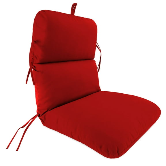 Jordan Manufacturing Sunbrella 45" x 22" Canvas Logo Red Solid Rectangular Outdoor Chair Cushion with Ties and Hanger Loop