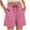 Pink, variant on Timegard Shorts for Women Elastic Waist Loose Lightweight Summer Casual Solid Color Shorts with Pockets