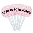 thumbnail image 1 of Torrie Cupcake Picks Toppers - Set of 6 - Pink Speckles, 1 of 1