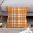 thumbnail image 4 of Orange Buffalo Plaid Pillow Covers Fall Decor Farmhouse Decoration Throw Pillow Cases Autumn Harvest Thanksgiving Day Cushion Cover for Outdoor Sofa Couch 20x20 Inch (A003), 4 of 6