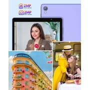 Android Tablet, 10 inch Android 14 Tablet, Quad-core CPU, RAM 4GB(2G+2G), ROM 32GB (Up to 1TB), 800x1280 IPS, WiFi 6, 2MP+2MP, 6000mAh, Purple