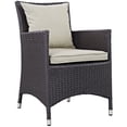thumbnail image 3 of Modern Contemporary Urban Design Outdoor Patio Balcony Five PCS Dining Chairs and Table Set, Beige, Rattan, 3 of 7