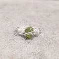 thumbnail image 3 of Natural Peridot Ring, Rough Peridot Gemstone Ring, August Birthstone, Wire Band, 925 Sterling Silver, Womens Ring, Christmas, Thanksgiving, Handmade, Statement Jewelry, Rough Gemstone Jewelry, 3 of 6