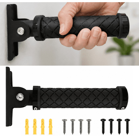 Heavy-Duty 300LBS Doorway Flip-Up Grab Bar - 6.7" Anti-Slip Assist Handle, Sturdy Stair Safety Rail for Seniors & Disabled, Quick Mount Wall Handrail, Essential Home Aids for Daily Living