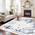 thumbnail image 2 of Rectangle Rug 8x10Ft Summer Coastal Retro Lighthouse Soft Indoor Throw Rugs Carpets for Living Dining Bedroom Kids Room Non-Slip Playroom Crawl Rug Floor Mats Sailboat Compass Anchor, 2 of 9