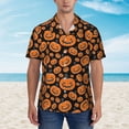 thumbnail image 2 of Balery Halloween Pumpkins Camisas hawaianas de manga corta para hombre, camisas playeras de corte holgado, camisas de vacaciones con botones,Medium, 2 of 7