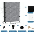 thumbnail image 3 of SHIBA-12 Cube Storage Organizer with Doors, DIY Plastic Closet Shelf, Modular Bookshelf, Stackable Shelving Rack for Bedroom, Living Room, Black ULPZ012, 3 of 4
