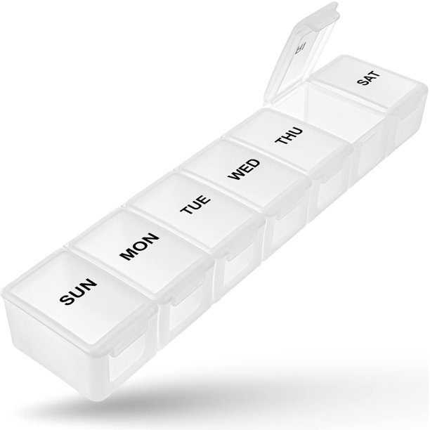 Extra Large Pill Organizer Weekly, Daily Pill Case Box Large Capacity Compartments, 7 Day Pill