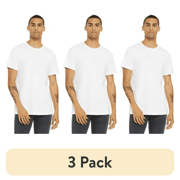 (3 pack) BELLA CANVAS Adult Unisex Short Sleeve Crew T-Shirt – White X-Large Cotton Tee for Crafting, Personalization, Tie Dye & Everyday Wear