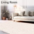 thumbnail image 2 of ODIKA 5'x7' Machine Washable Non-Slip Area Rug, Elegant Swirl Abstract Decorative Flat Stylish Accent High Traffic Rug with Pad, Ivory, 571733, 2 of 8