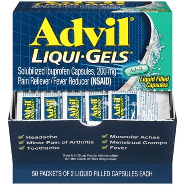 Advil Liqui-Gels Pain and Fever Relief Liquid Capsules, 200 Mg Ibuprofen, 100 Count
