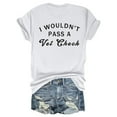 thumbnail image 1 of Liquidation! Uooqdmx T-Shirts Graphiques, T-Shirts Basiques pour Femmes, T-Shirts Amples pour Femmes, Haut à Col Rond Imprimé Lettre, Manches Courtes pour Femmes, Blanc TG, 1 of 3