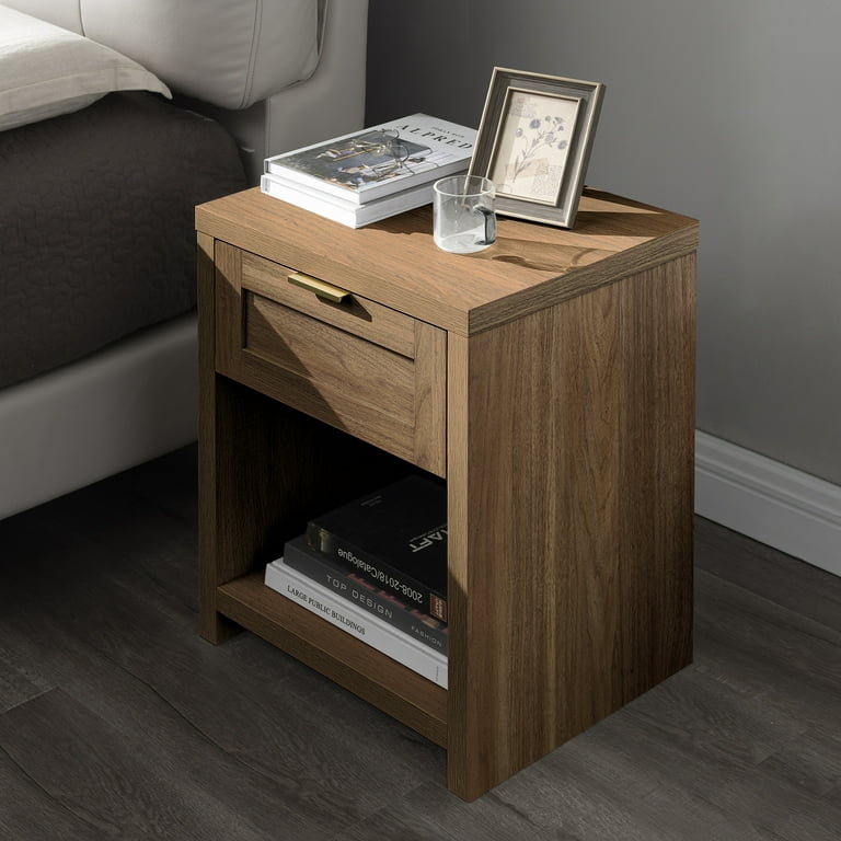 OAKHAM Farmhouse Nightstand, Boho End Table with Drawer and OAKHAM Farmhouse Nightstand, Boho End Table with Drawer and