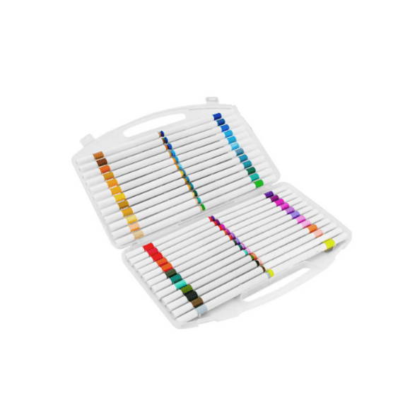 48 Colores Marcadores Acrílica Pincel Plumones Punta Pincel estuche Belug Blanco