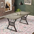 thumbnail image 5 of 10x13 Washable Area Rug for Living Room, Boho Floral Black Rug with Non Slip Backing, Soft Low Pile Carpet for Bedroom, Dining Room, Nursery, Entryway & Hallway, Easy Care Machine Wash, 5 of 8