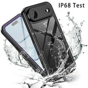Casetego For iPhone Air Case,IP68 Waterproof 16FT Underwater Military Dustproof Shockproof Rugged with Built-in Screen Protector Full Protect Phone Cover with Lanyard,Purple