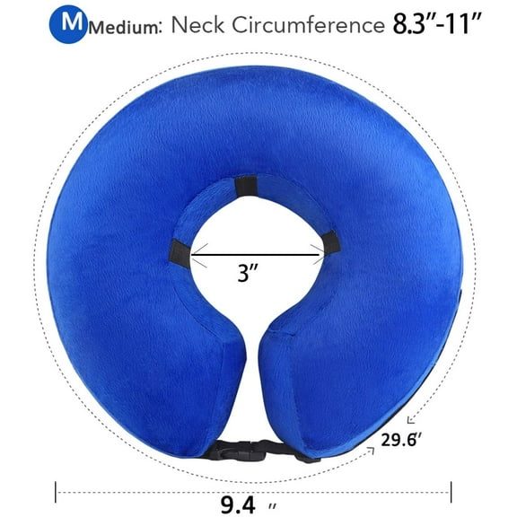 ZOUYUE Dog Cone After Surgery, Protective Inflatable Collar, Blow Up Dog Collar, Pet Recovery Collar for Dogs and Cats Soft(Blue)