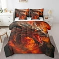 thumbnail image 1 of YST Ensemble Douillette 7 Pcs Rouge Feu Dragon Literie Lit en Sac, Format Grand Lit, Polyester, Enfants et Adultes, 1 of 5