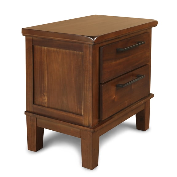 New Classic Furniture Cagney Solid Wood 2-Drawer Nightstand in Chestnut Brown