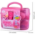 thumbnail image 3 of Rirool Little Girl Makeup Kit Pretend Play Hair Station with Case Kids Beauty Salon Set Toys, Hairdryer, Brush,Mirror & Styling(17pcs), 3 of 8