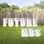 FUTURE MRS 24" White Tall Elegant Shadow Box Yard Letters Yard Signs for Bridal Shower