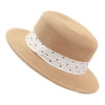 thumbnail image 5 of AJGRHE Womens Mens Wide Brim Straw Panama Hat Fedora Summer Beach Sun Hats UPF Straw Hat for Women Casual Everyday Party Outdoor Beret White One Size, 5 of 5