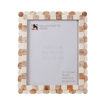 Handicrafts Home 8x10 Brown Picture Frame, Handmade Scallop pattern Bone inlay Photo Frame for Wall & Tabletop, Boho Farmhouse Home Decor, Gallery Wall & Desk Decor, Family Picture Frame Fall decor