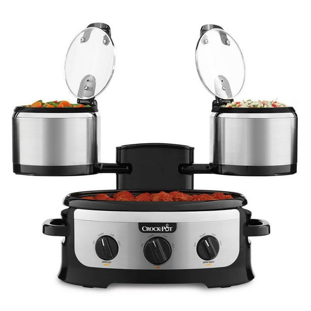 Crock Pot Swing and Serve Multi Crock 3.5 Quart Stainless Steel Oval