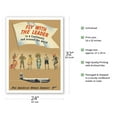 thumbnail image 2 of Fly with the Leader - to 6 Continents and around the World - Vintage Airline Travel Poster c.1950 - Bamboo Fine Art 290gsm Paper Print (Unframed) 24x32in, 2 of 4