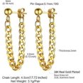 thumbnail image 5 of ChainsHouse 14K Gold Plated Cuban Chain Earrings for Men Women, Hypoallergenic Long Hoop Earring for Birthday Christmas Jewelry Gift(Box), 5 of 8